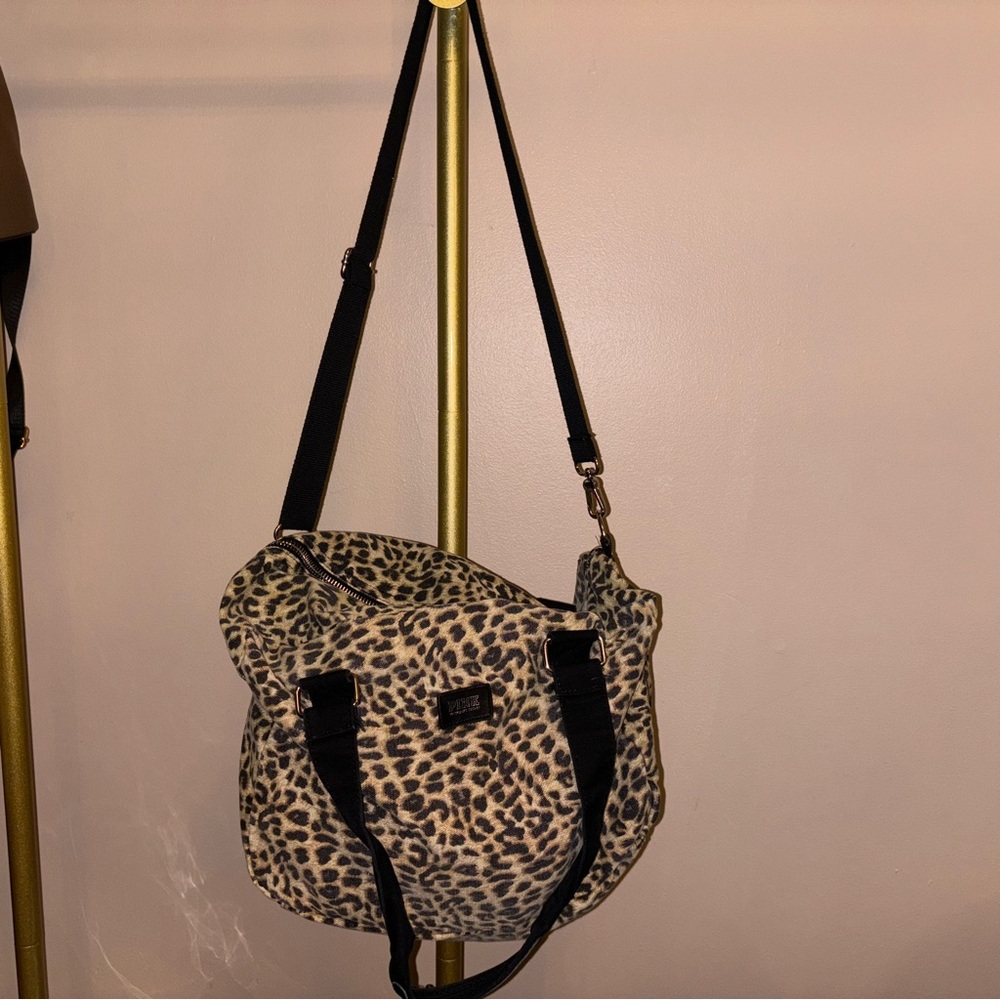Victoria’s Secret PINK leopard cheetah print duffle bag gym carry all